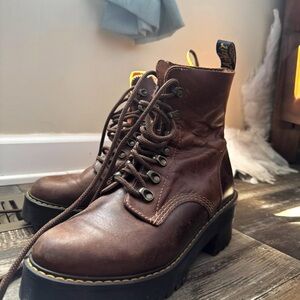 Dr. Martens Women's Brown Lace-Up Platform Boots